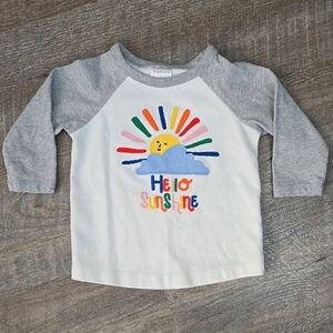 Hanna Andersson Gray and White Hello Sunshine Shirt
